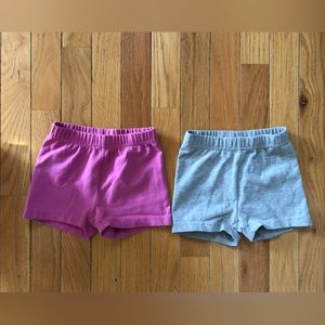 Two Hanna Andersson bright basics tumble shorts 3T